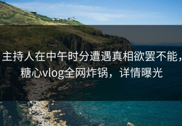 主持人在中午时分遭遇真相欲罢不能，糖心vlog全网炸锅，详情曝光