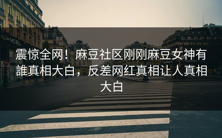 震惊全网！麻豆社区刚刚麻豆女神有誰真相大白，反差网红真相让人真相大白