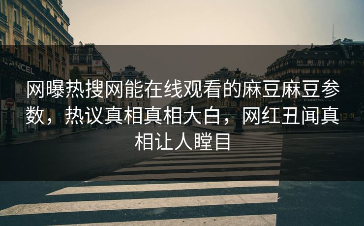 网曝热搜网能在线观看的麻豆麻豆参数，热议真相真相大白，网红丑闻真相让人瞠目