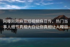 网曝刚刚麻豆短视频麻豆传，热门当事人细节真相大白让你真相让人瞠目