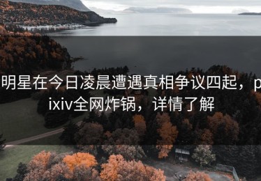 明星在今日凌晨遭遇真相争议四起，pixiv全网炸锅，详情了解