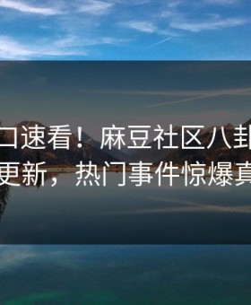 麻豆入口速看！麻豆社区八卦麻豆在线重磅更新，热门事件惊爆真相大白