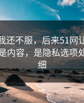 一开始我还不服，后来51网让我服气的点不是内容，是隐私选项处理得很细
