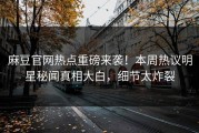 麻豆官网热点重磅来袭！本周热议明星秘闻真相大白，细节太炸裂
