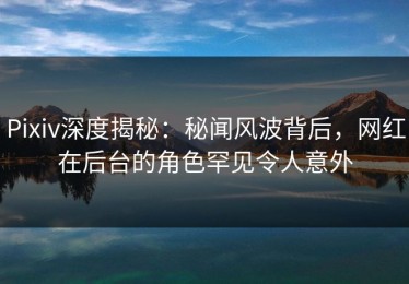 Pixiv深度揭秘：秘闻风波背后，网红在后台的角色罕见令人意外