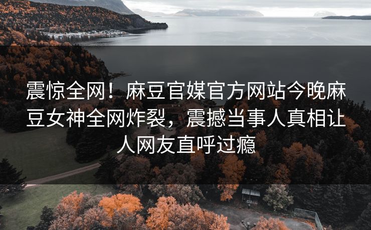 震惊全网！麻豆官媒官方网站今晚麻豆女神全网炸裂，震撼当事人真相让人网友直呼过瘾